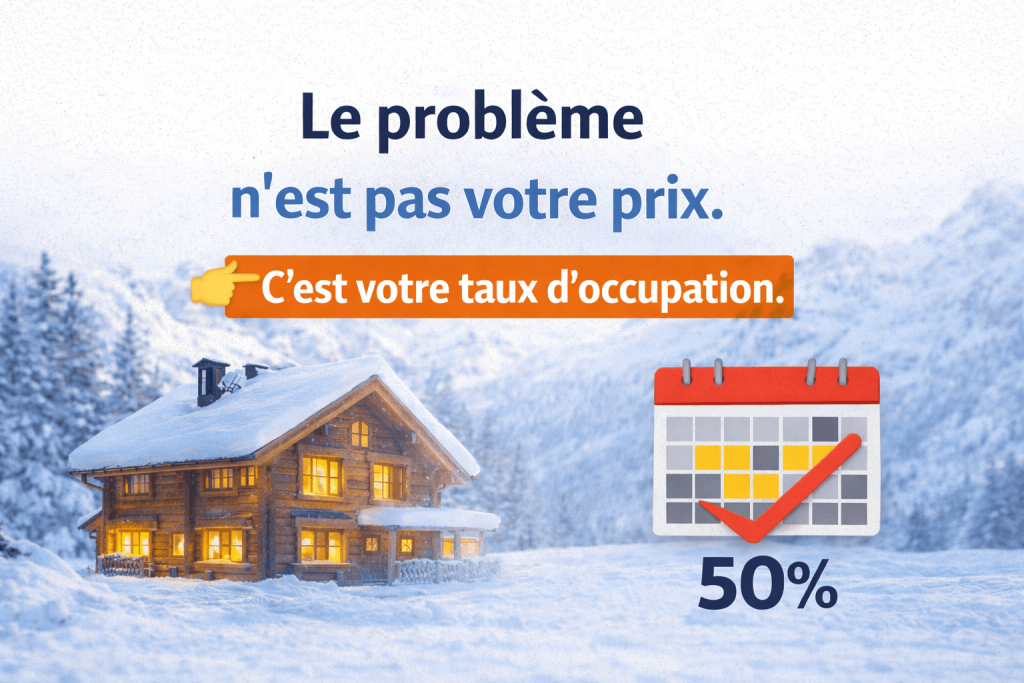 Le problème d’un chalet locatif n’est pas le prix mais le taux d’occupation avec illustration d’un calendrier rempli à 50 %